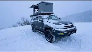 -7c Winter Truck Camping in a Snow Storm