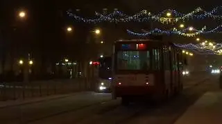 Трамвай Санкт-Петербурга 7-20: ЛВС-86К б.1023 по №49 (07.01.17)