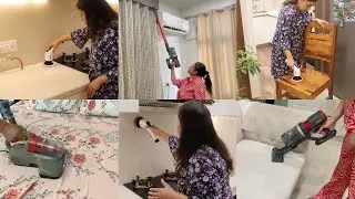 Kitchen और घर को ज़बरदस्त चमका ✨ डाला || Cleaning Floor, Sofa, Doors, Glass, Curtains