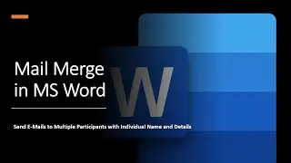 Mail Merge | Send E-Mails to Multiple Recipients with Different Details