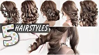 ТОП 5. Простые и Красивые Прически из локонов  на Выпускной . 5 New easy hairstyles with curls