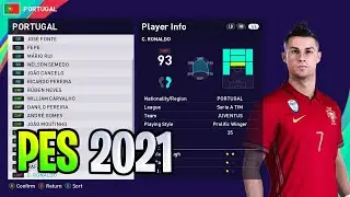 PORTUGAL Players Ratings & Faces | PES 2021