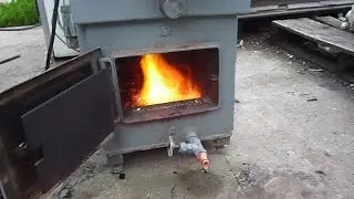 Пиролизный котёл из старого котла КСТ-17  Пробный запуск