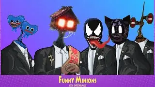 Siren Head and Huggy Head & Venom and House Head - Coffin Dance Meme (COVER)