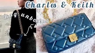 Unboxing Charles and Keith (Tillie Quilted Chain) bag 💼 navy 💙 / Janny