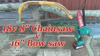 Mini Chainsaw vs Small Bow saw - Trying the Hychika