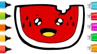 How to Draw a Cute Watermelon | Easy Step by Step Tutorial