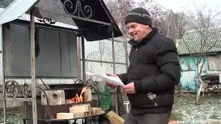 Обзор и обжиг казана на 8 литров с Маркета// Убрал листву