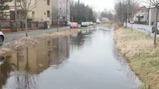 Wysoki poziom rzeki Kozibród w Szczakowej