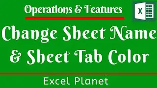 How to Change Sheet Name and Sheet Tab Color in Excel | fundamentals of Excel | Basics | tips tricks