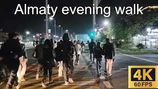Almaty, evening walk [4K] video
