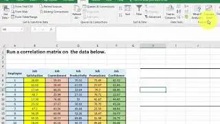 Excel Correlation matrix