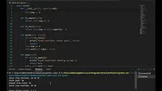 Implementation of stack and queue by using python