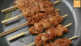 Pittige kip spiesjes