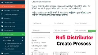 How to Create rnfi Relipay Distributor id By Partner Full details