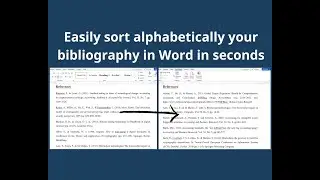 Sort your bibliography in Word in seconds easily