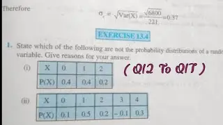 Ncert Math Class 12//Chapter 13,Ex.13.4(Q12 To Q17) Probability Distribution