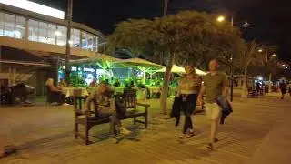 A walk along the beach front of Los Cristianos in Tenerife at night
