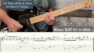 Riff 3 -  Slide Guitar in Open G Tuning  - 101 Blues Riffs and Solos