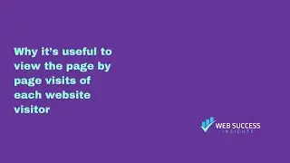 Why it's useful to view the page by page visits of each website visitor