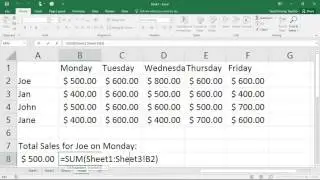 How To Create 3D Range References in Excel
