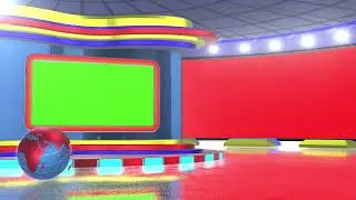3d virtual studio set green screen background | NO Copyright