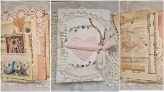 Soft Cover Vintage Shabby Chic Journal | Flip Through