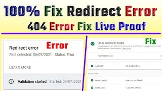 How to fix Redirect Error in Google Search console 2021 | How To Fix 404 Error Page Not Found Error