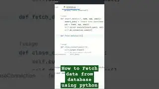 How to Fetch data from database using python #python #pythonintelugu #pythonforbeginners