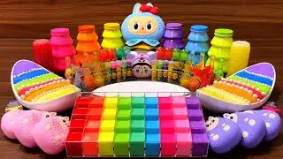 LIVE : Slime Mixing Rainbow Makeup & Clay Into Glossy Slime ASMR  