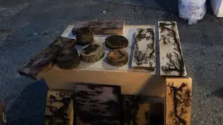 Live at  Burled and Knotted doing Lichtenberg  wood burning.