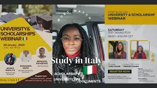 STUDY IN ITALY 2024| WEBINAR ON UNIVERSITY ADMISSIONS AND SCHOLARSHIPS | INTERNATIONAL STUDENTS