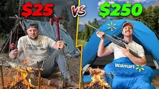 $25 vs $250 Walmart Hunting & Fishing Survival Challenge!