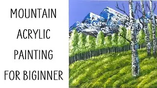 Mountain acrylic painting | Easy acrylic painting for beginners step by step #31