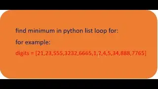 find minimum in python list with if and for