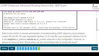 Chapters 11 - 14 BGP Exam CCNP ENARSI