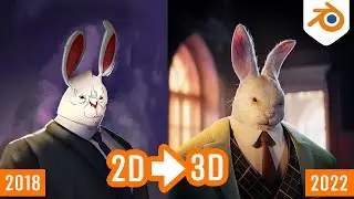 Recreating my old drawing in blender | timelapse | Aditya Chandran