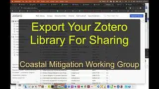 Zotero Library Export-How To