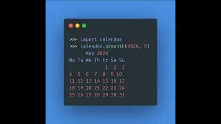 Calendar module in Python | Print calendar in Python