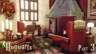 The Sims 4 HOGWARTS 🦁 PART 3 Gryffindor Common Room & Dormitories | Speed Build | No CC