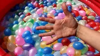 Learn Colors With Water Balloons And Finger Family Baby Song