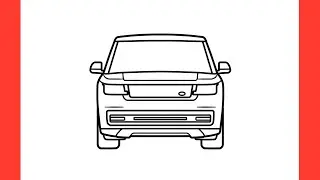 How to draw a RANGE ROVER 2023 step by step / drawing land rover range rover vogue 2022 car