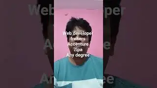 Web Developer Opportunities for Freshers at Accenture with 7 lpa