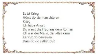 Westernhagen - Krieg Lyrics
