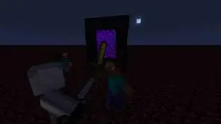 Notch and Steve vs Herobrine and Entity 303