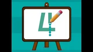 Learn the number 4 - Learn how to trace number.