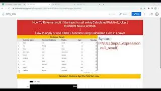 How to apply or use IFNULL function using Calculated Field in Looker | Use IFNULL Function in Looker