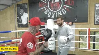 David Light last training session in Auckland before heading to Manchester to face Lawrence Okolie
