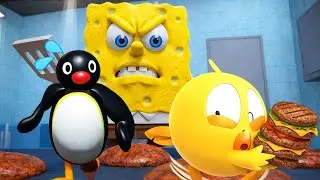 Chicky And Pingu Plays SpongeBoy and Krusty Krab in Roblox Ep3 