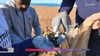 Paul Meilhat et l'association Surfrider sensibilisent les plus jeunes au ramassage des déchets